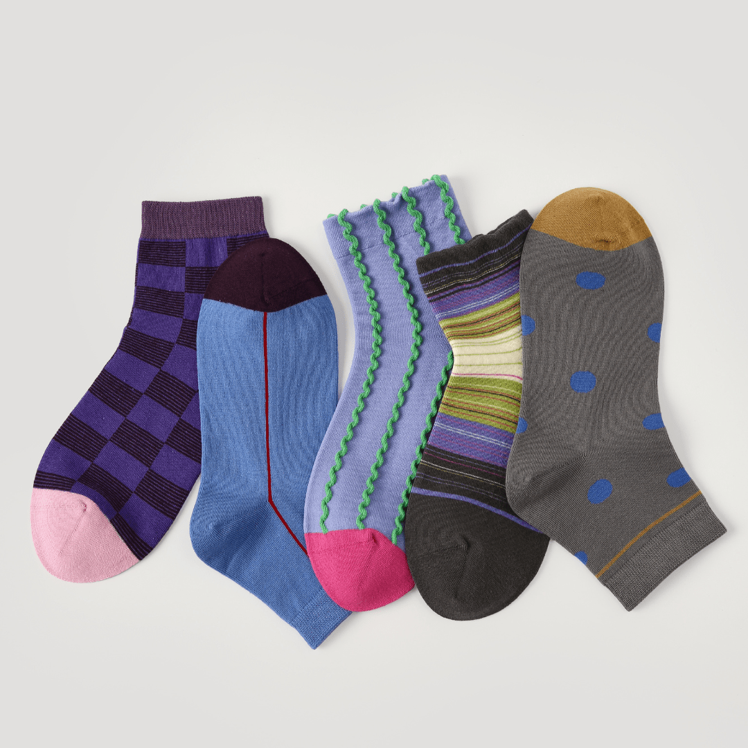 Renaissance Socks Ankle Socks 4-10 5-Pack Women's Geometric Ankle Socks