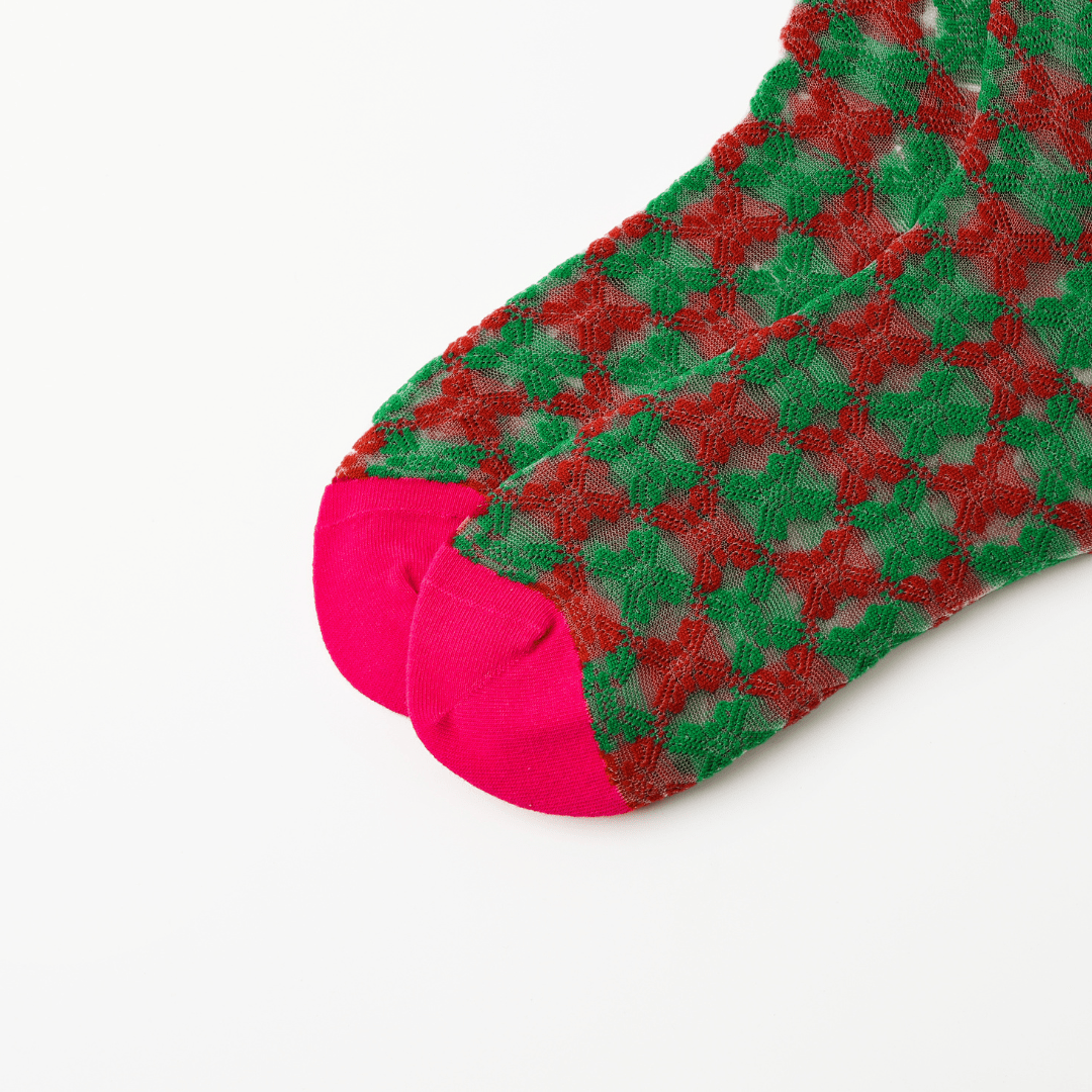 Renaissance Socks Crew Socks 35-39 3-Pack Women's Valentine's Day Sheer Socks