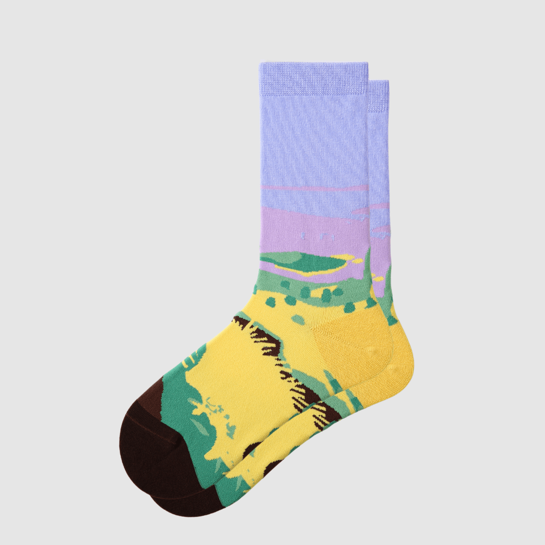 Renaissance Socks Crew Socks 4-10 / Dawn Fields Women's Landscape Crew Socks