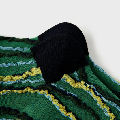 Women's Green Curve Heel & Toe Cotton Crew Socks